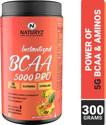 NATURYZ Instantized BCAA 5000 PRO Intra Workout | Glutamine | Citrulline For Lean Muscle BCAA