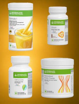HERBALIFE F1 SHAKE MIX-MANGO,ELAICHI,CELL-U-LOSS AND PP-200GM,(PACK OF 4) Protein Shake