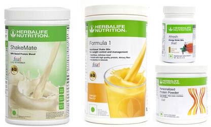 HERBALIFE Formula 1 Mango + Protein Powder 200 G+ Shake Mate + Afresh - Tulsi Protein Shake