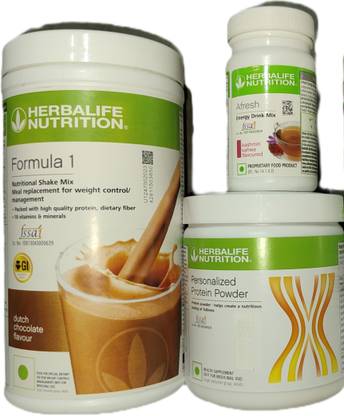 Herbalife Nutrition F1 Shake Chocolate + Protein Powder 200 G + Afresh - kashmiri Kahwa Protein Shake