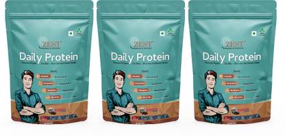 ZEST NUTRITION Plant Protein Powder for Men, Lactose Free Daily Supplement Drink (Pack of 3) Plant-Based Protein