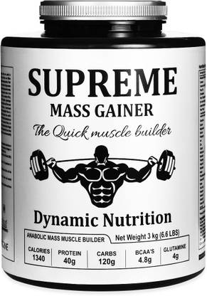 Dynamic Nutrition Supreme Mass Gainer With High Calories 1340 Silver Series (6.6Lbs Chocolate) Weight Gainers/Mass Gainers