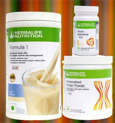 HERBALIFE FORMULA 1 KULFI 500g + AFRESH GINGER 50G WITH PROTIEN POWDER 200g SET OF 3 PCS Protein Shake
