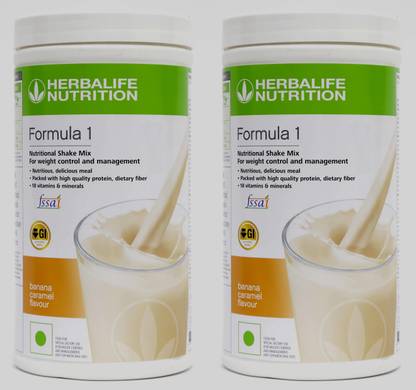HERBALIFE Formula 1 Nutritional Shake Mix - Banana Caramel Flavor 500g ( Pack Of 2 ) Plant-Based Protein