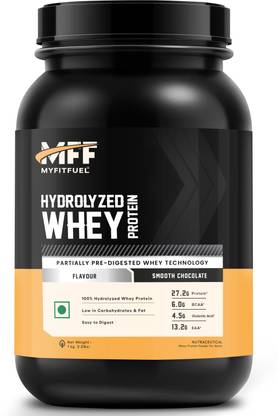MyFitFuel MFF Hydrolyzed Whey Protein - 1 Kg (2.2 lbs) Smooth Chocolate Whey Protein