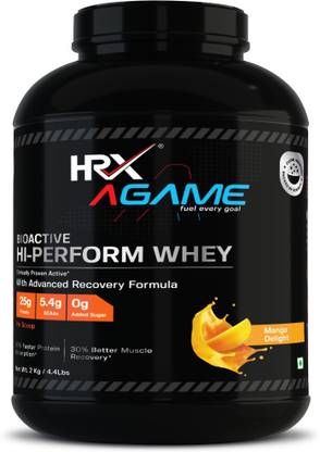 HRX AGame Bioactive Hi-Perform Whey, 25g Protein, 5.5g BCAAs, 2kg Whey Protein