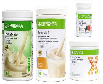 Herbalife Nutrition FORMULA1BANANA500 PROTIEN 200 GAFRESHENERGYDRINK TULSI 50 +SHAKEMATE 500 G Plant-Based Protein