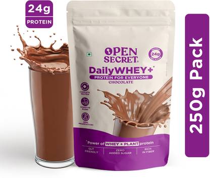 OPEN SECRET 0.25 kg India's 1st Whey+ Protein Powder - Complete Protein with Whey and Plant Protein Blends