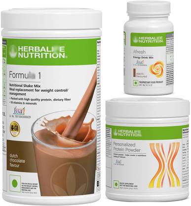 HERBALIFE Formula 1 shake mix Chocolate 500gm protein powder 200gm afresh Elaichi 50gm Protein Blends