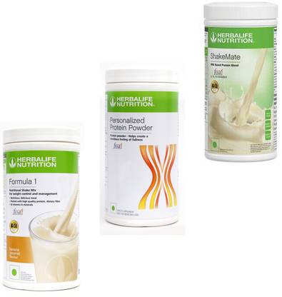 HERBALIFE FORMULA 1 BANANA & PROTIEN POWDER 400 GRAM & SHAKEMATE MILK POWDER 500 GRAM Plant-Based Protein