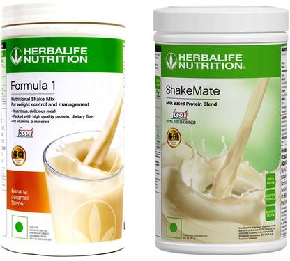 HERBALIFE FORMULA 1 BANANA CARAMEL WITH NEW SHAKEMATE SET OF 2 PCS Plant-Based Protein