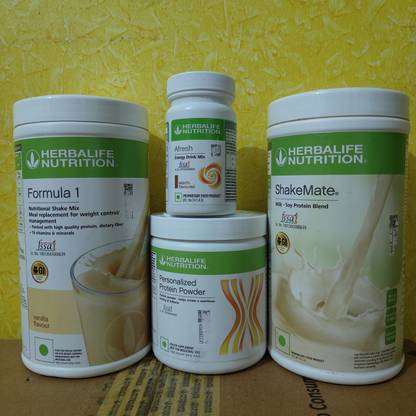HERBALIFE WEIGHT LOSS COMBO F1 VANILLA SHAKE SHAKEMATE PROTEIN POWDER 200GM AFRESH ELAICHI Protein Bars