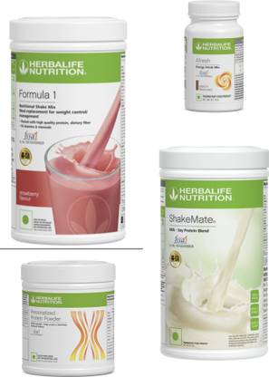 HERBALIFE Formula1 Strawbarry 500g Protine 200g Shakemate 500g & Energy Drink Elachi 50g Plant-Based Protein
