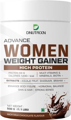 DNUTRIXN Women Weight Gainer |High Protein 63G |Breast Muscle Growth &Enhance Body Figure Weight Gainers/Mass Gainers