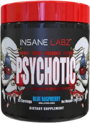 insane labz PSYCHOTIC PRE WORKOUT 35 SERVINGS | BLUE RASPBERRY FLAVOUR | WORLD'S STRONGEST Pre Workout