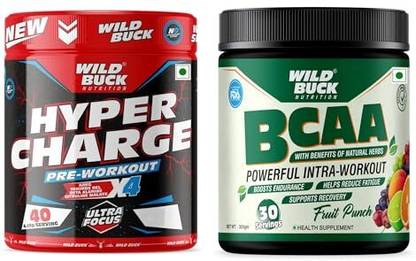 WILD BUCK BCAA With Herbs for Muscle Growth ,Recovery|Pre-Workout For Insane Energy &Focus BCAA