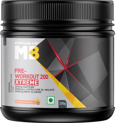 MUSCLEBLAZE 200 Xtreme, 200mg Caffeine, 2000mg Beta Alanine, 3000mg Citrulline Pre Workout