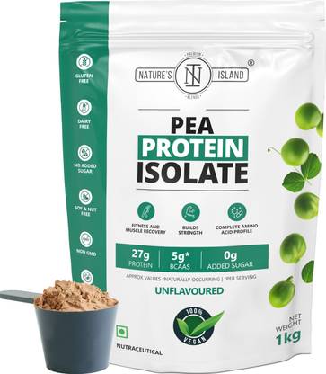 Nature's island Plant Plant-Pea Protein Isolate Unflavoured (27G Protein, 4.7G BCCAs,ZERO Sugar) Plant-Based Protein