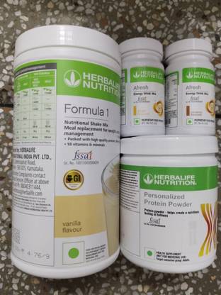 HERBALIFE F1 SHAKE MIX-VANILLA,AFRESH-GINGER,CINNAMON,PP-200GM(PACK OF 4) Protein Shake