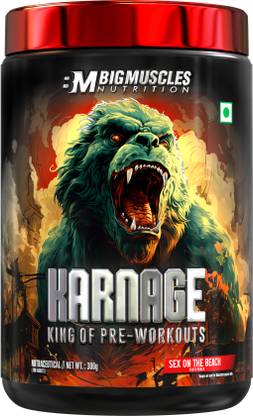 BIGMUSCLES NUTRITION Karnage Preworkout | For Pump, Focus, Energy, Strength & Endurance | 60 Servings Pre Workout