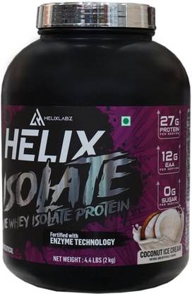 HELIXLABZ ISOLATE Pure 100% Whey Isolate Protein-(Coconut Ice Cream, 2KG) Pre Workout