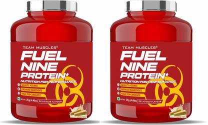 TEAM MUSCLES Fuel Nine whey Protein (2Kg) Pack Of 2 | Whey Protein | Fuel Protein Whey Protein