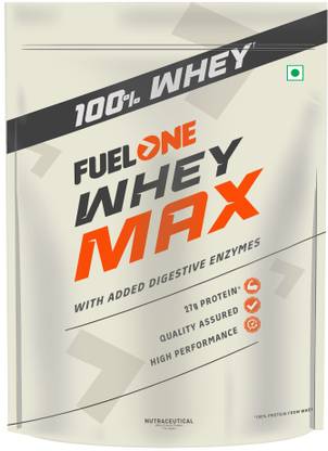 FUELONE Whey Protein Max, 27g Protein, 5.96g BCAAs & 4.7g Glutamic Acid Whey Protein