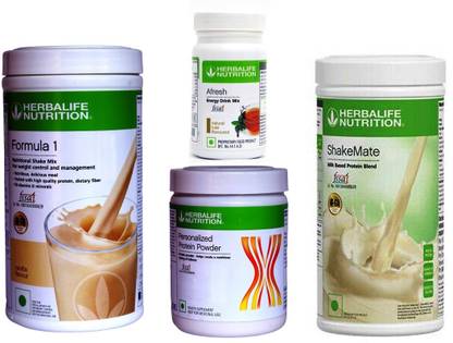 HERBALIFE FORMOLA 1 SHAKE +PROTIEN VANILLA 200g +AFRESH TULSI+ SHAKEMATE MILK POWDER Plant-Based Protein