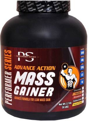 PERFORMER SERIES Advance Action Mass Gainer (2.7kg/6lbs, Straw) Adv Formula for lean mass gain Weight Gainers/Mass Gainers