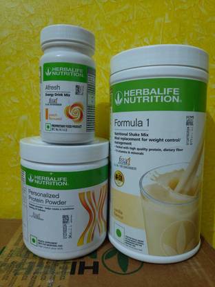 HERBALIFE FORMULA 1 VANILLA SHAKE MIX AND PROTEIN POWDER200GM & AFRESH PEACH Protein Shake