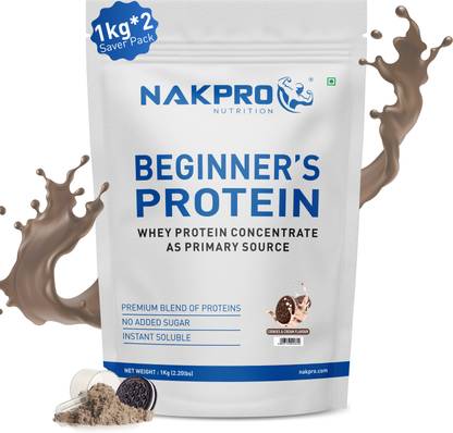 Nakpro BEGINNER'S Concentrate | 13.2g Protein, 2.9g BCAA | Instant Soluble (60 Servings) Whey Protein