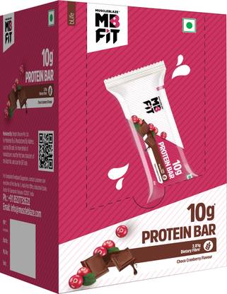 MUSCLEBLAZE 10 g Protein Bar, Gluten-Free, Healthy Protein Snacks, For Energy & Fitness Protein Bars