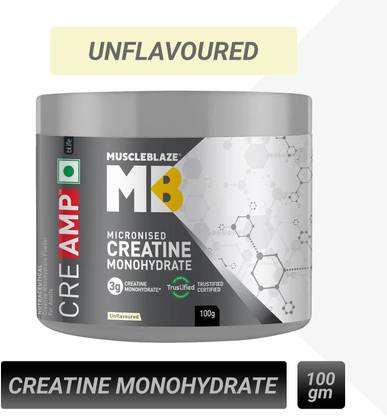 MUSCLEBLAZE Micronised Creatine Monohydrate CreAMP Powder, Trustified Certified Creatine