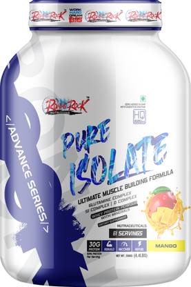 RONNIROCK Pure Isolate 2kg Mango 61 Serving Muscle Building Formula Rebuild & Recover Whey Protein