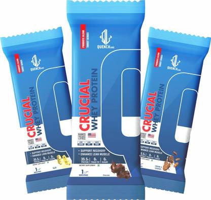 QUENCHLABZ Crucial Whey | Pack of 3 Flavour - 35.5g Protein, Enzymes, Probiotics Whey Protein