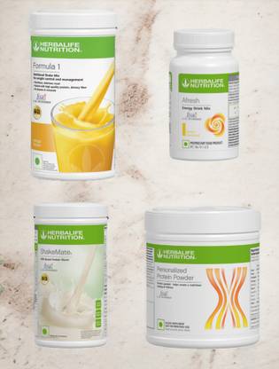 HERBALIFE F1 SHAKE MIX-MANGO,LEMON,SHAKEMATE AND PP-200GM (PACK OF 4) Protein Shake