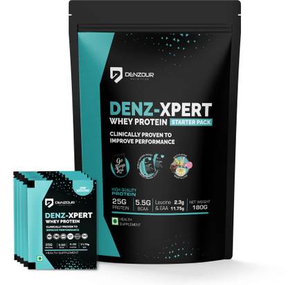 DENZOUR NUTRITION Denz - Xpert Multi Sachet | Muscle Growth| 25gm Protein 5.5g BCAA Whey Protein