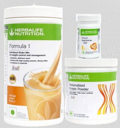 HERBALIFE FORMULA1 ORANGE (500g) +PROTIEN POWDER (200g)+ AFRESH LEMON (50g) Protein Shake