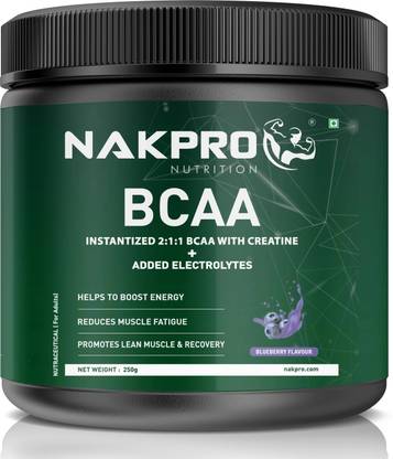 Nakpro BCAA 2:1:1 , 5g Vegan BCAA - Jar, 1.5g Creatine & Electrolytes for Endurance BCAA