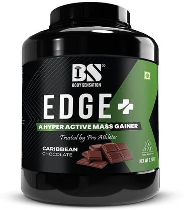 BODY SENSATION Edge+ Mass Gainer (6 lbs, Caribbean Chocolate) Weight Gainers/Mass Gainers