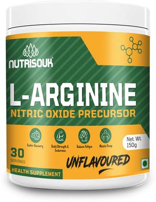 NUTRISOUK L-Arginine Powder for Recovery, Strength, Muscle Pump Nitric Oxide Precursor Pre Workout