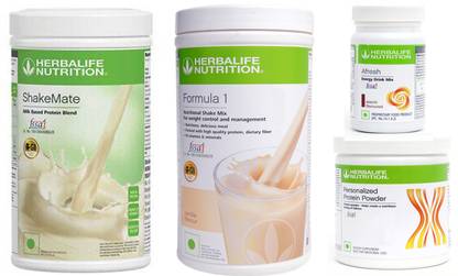 HERBALIFE Formula 1 Vanilla + Protein Powder 200 G+ Shake Mate + Afresh - Elaichi Protein Shake