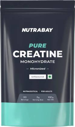 Nutrabay Pure Micronised Creatine Monohydrate | Pre/Post Workout Supplement -100 Gram Creatine