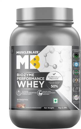 MUSCLEBLAZE Biozyme Performance Whey Protein Powder, 25g Protein Per Scoop Whey Protein