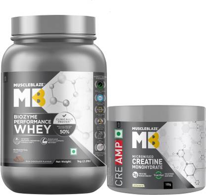 MUSCLEBLAZE Biozyme Performance Whey Protein Powder & Micronised Creatine Monohydrate CreAMP Whey Protein