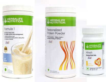 Herbalife Nutrition FORMULA-1SHAKE KULFI-500GM+PP-400GM+AFRESH LEMON-50 GM Whey Protein