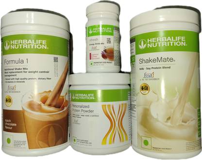 Herbalife Nutrition Formula 1 Chocolate + Protein Powder 200 G+ Shake Mate + Afresh - Kashmiri Kahwa Protein Shake