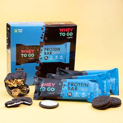 Whey To Go By Gianis Protein bar Cookies and Cream Pack Of 6 Protein Bars