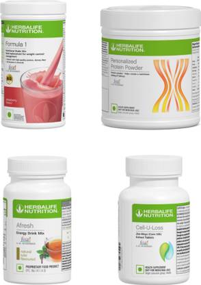 HERBALIFE COMBO CELL-U-LOSS AND FORMULA 1 Chocolate , PP Powder 200 G , Afresh - Lemon Protein Shake