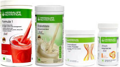 Herbalife Nutrition formula 1 strawberry 500g + shakemate 500g+ protein powder 200g+ afresh peach Plant-Based Protein